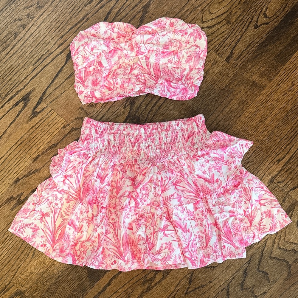 SHEIN Pink Floral Two-Piece Set